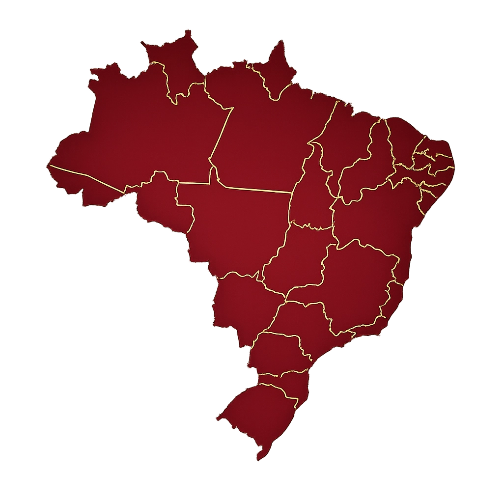 Mapa do Brasil — Dra. Rayssa Duarte atende em São Paulo e online